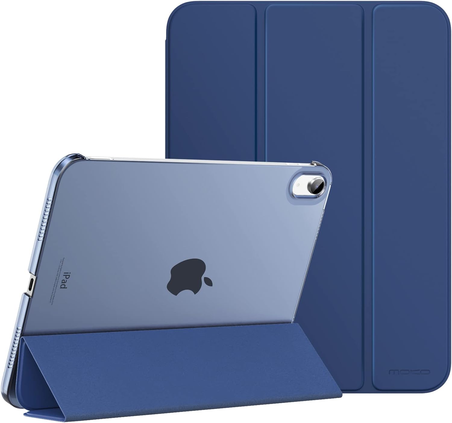 MoKo for iPad (A16) 11th Generation Case. iPad 10th Gen Case. Navy Blue | For iPad 11/10.9 Inch Case 2025/2022. Slim Stand Hard PC Translucent Back Shell Smart Cover.Support Touch ID.Auto Wake/Sleep