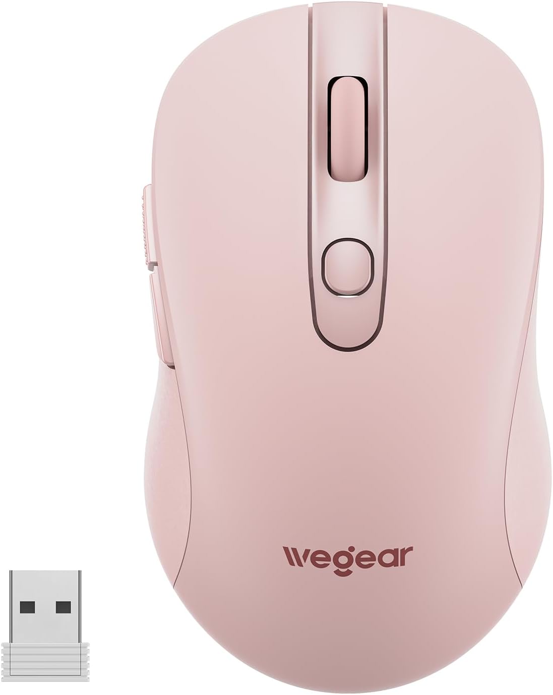 wegear USB Wireless Mouse for Laptop PC Mac. 2.4GHz Cordless Mouse-Black | Ergonomic Portable Optical Computer Mice with 6 Buttons. 5-Level Adjustable 4000 DPI.24-Month Battery Life