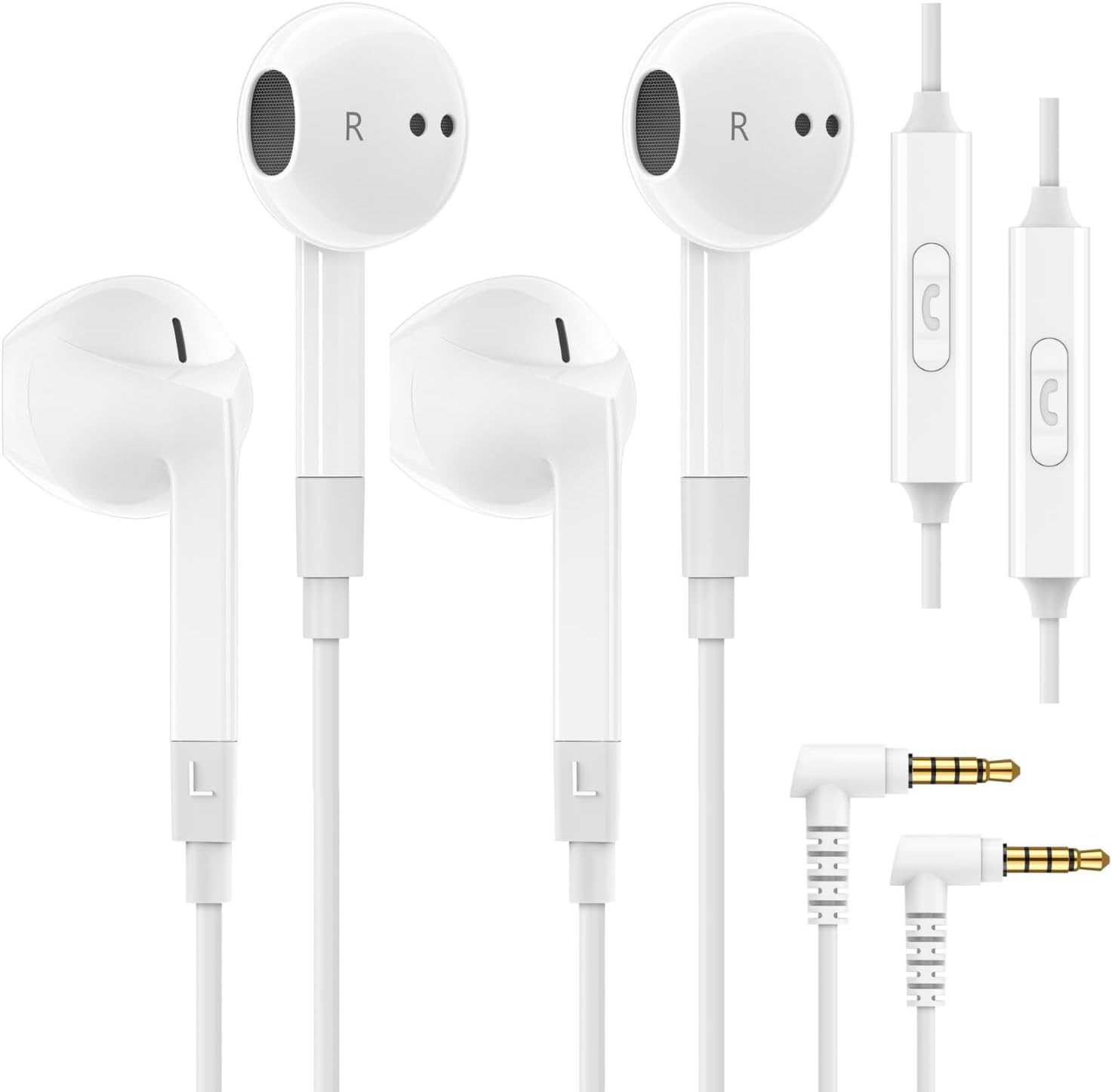LUDOS FEROX Wired Earbuds in-Ear Headphones. 5 Year Warranty. Earphones with Microphone. Noise Isolation Corded for 3.5mm Jack Ear Buds for iPhone. Samsung. Computer. Laptop. Kids. School Students