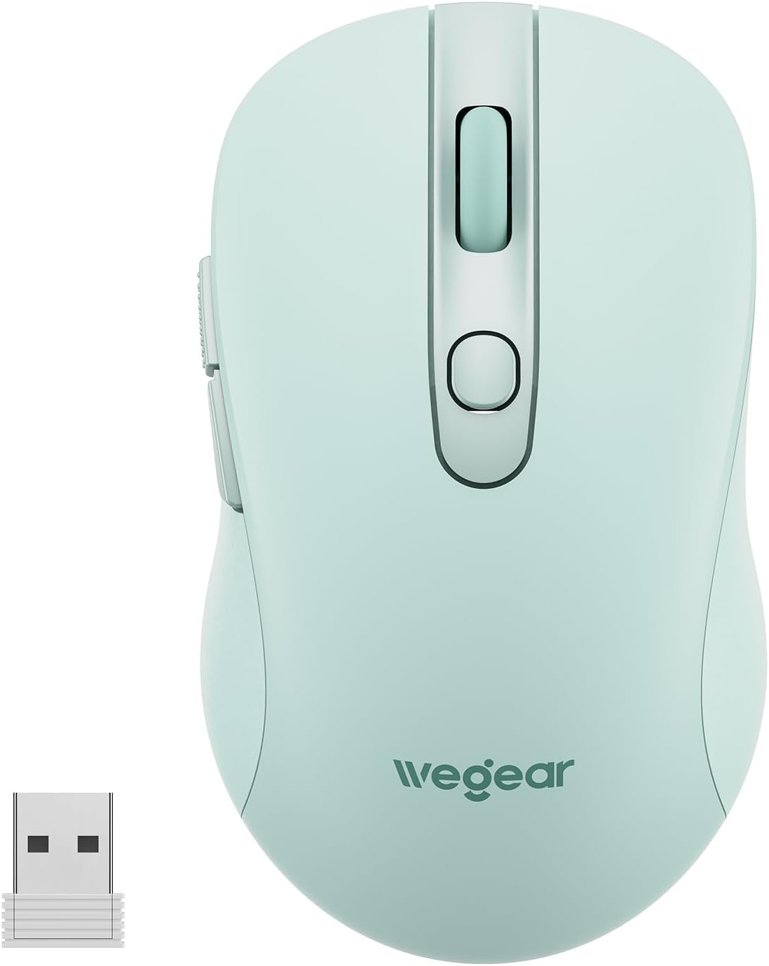 wegear USB Wireless Mouse for Laptop PC Mac. 2.4GHz Cordless Mouse-Black | Ergonomic Portable Optical Computer Mice with 6 Buttons. 5-Level Adjustable 4000 DPI.24-Month Battery Life