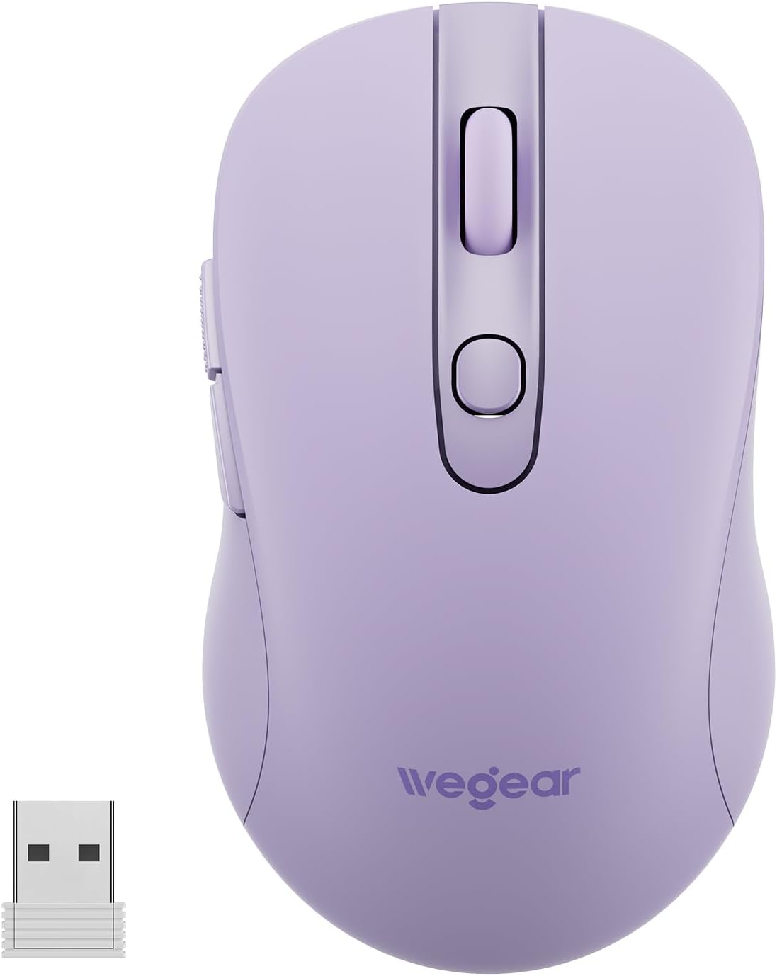 wegear USB Wireless Mouse for Laptop PC Mac. 2.4GHz Cordless Mouse-Black | Ergonomic Portable Optical Computer Mice with 6 Buttons. 5-Level Adjustable 4000 DPI.24-Month Battery Life