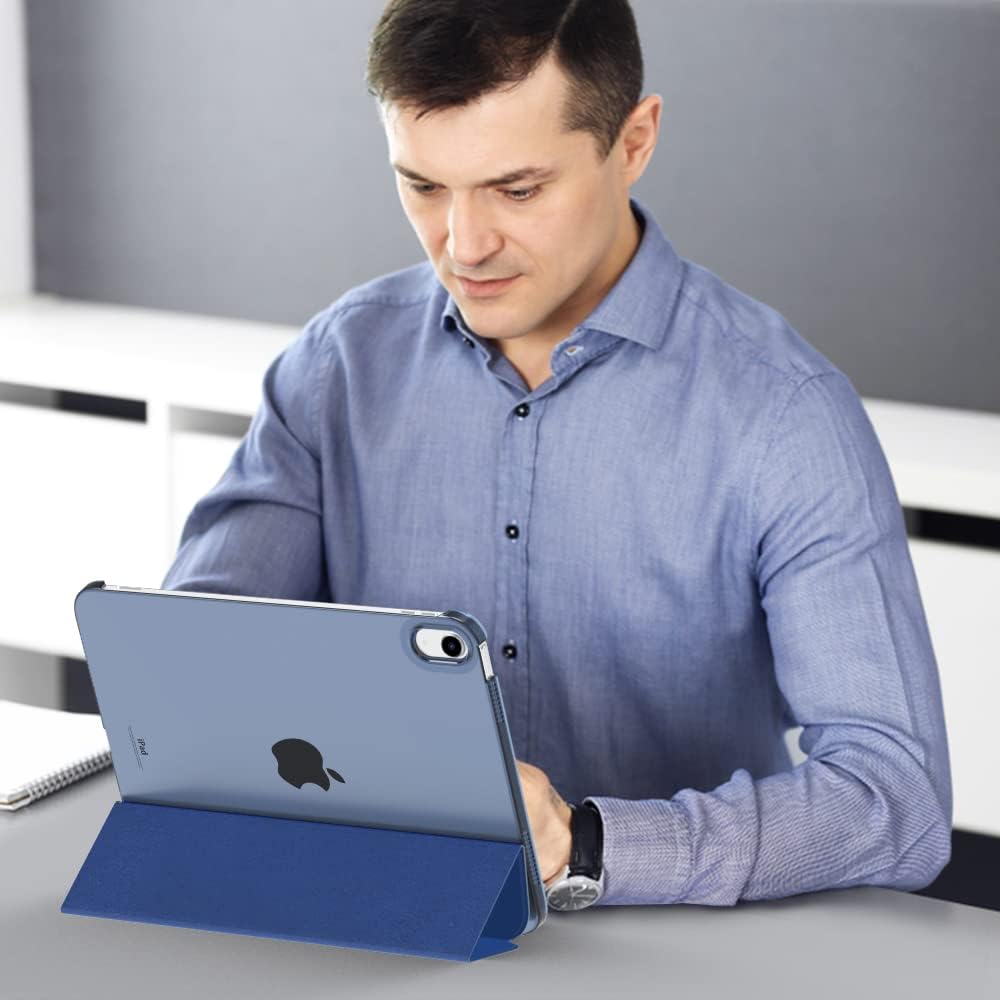 MoKo for iPad (A16) 11th Generation Case. iPad 10th Gen Case. Navy Blue | For iPad 11/10.9 Inch Case 2025/2022. Slim Stand Hard PC Translucent Back Shell Smart Cover.Support Touch ID.Auto Wake/Sleep