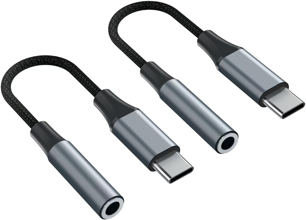 YGKSAA 2pcs USB C to 3.5mm Female Headphone Jack Adapter | Upgrade Metal Case. Compatible With Samsung S20+/S21 Ultra. iPhone15 16 17. And More USB C Audio Devices