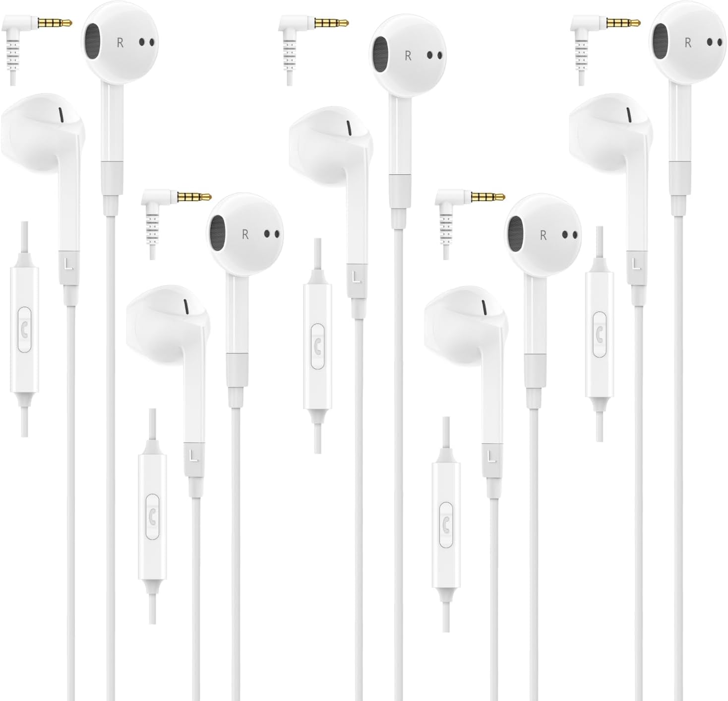 LUDOS FEROX Wired Earbuds in-Ear Headphones. 5 Year Warranty. Earphones with Microphone. Noise Isolation Corded for 3.5mm Jack Ear Buds for iPhone. Samsung. Computer. Laptop. Kids. School Students