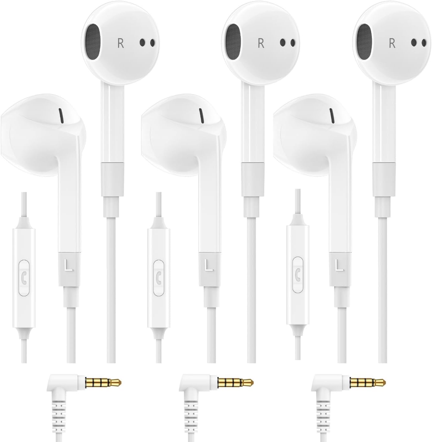 LUDOS FEROX Wired Earbuds in-Ear Headphones. 5 Year Warranty. Earphones with Microphone. Noise Isolation Corded for 3.5mm Jack Ear Buds for iPhone. Samsung. Computer. Laptop. Kids. School Students