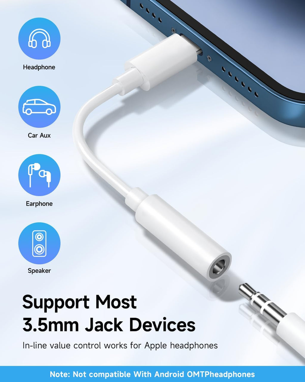 [Apple MFi Certified] 2 Pack Lightning to 3.5 mm Headphone Jack Adapter. iPhone Aux Adapter Converter Dongle Audio Cable Compatible with iPhone 14 13 12 11 X XS 8 7