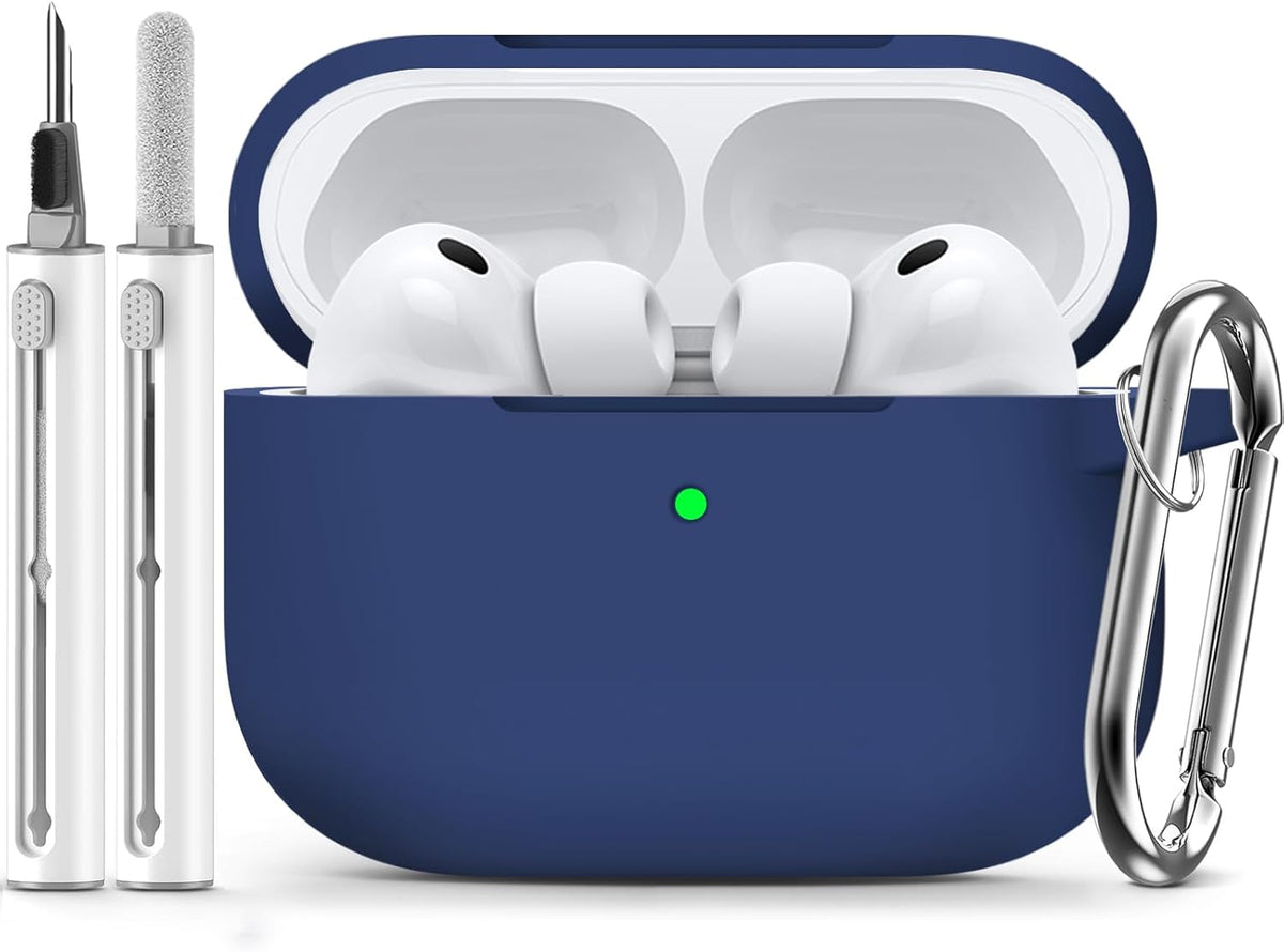 Ljusmicker for AirPods Pro 3 Case 2025 with Cleaner Kit.Black | Soft Silicone Protective Cover for Apple AirPod Pro 3rd Generation Case with Keychain for Women Men.Shockproof
