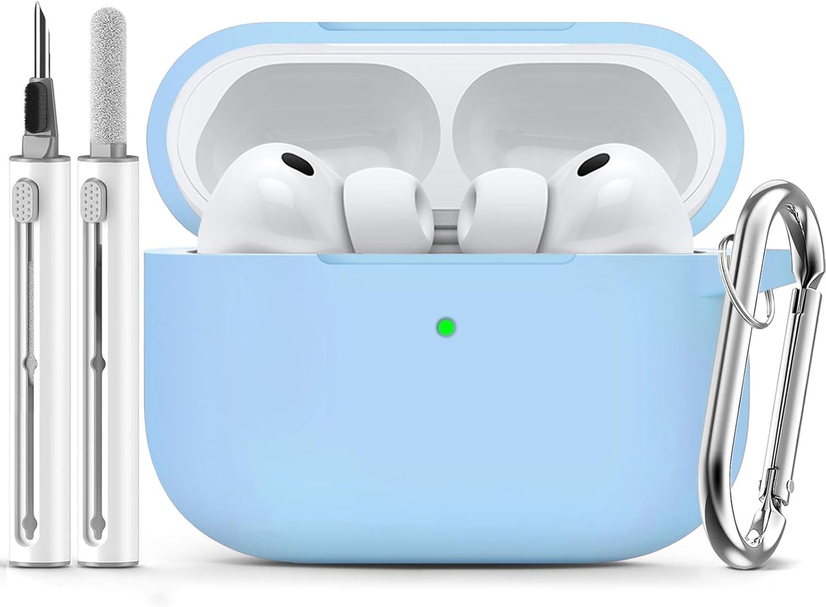 Ljusmicker for AirPods Pro 3 Case 2025 with Cleaner Kit.Black | Soft Silicone Protective Cover for Apple AirPod Pro 3rd Generation Case with Keychain for Women Men.Shockproof