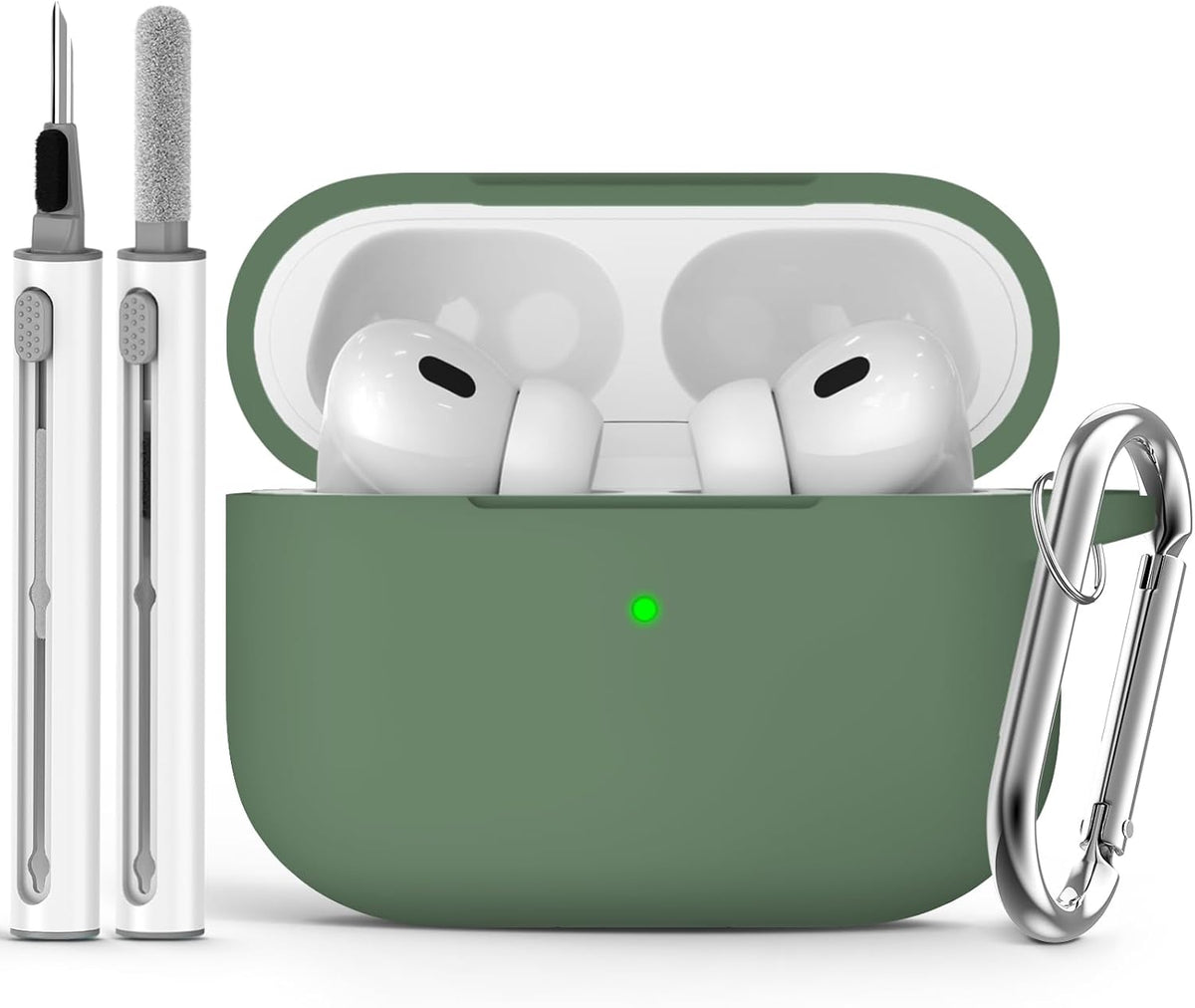 Ljusmicker for AirPods Pro 3 Case 2025 with Cleaner Kit.Black | Soft Silicone Protective Cover for Apple AirPod Pro 3rd Generation Case with Keychain for Women Men.Shockproof