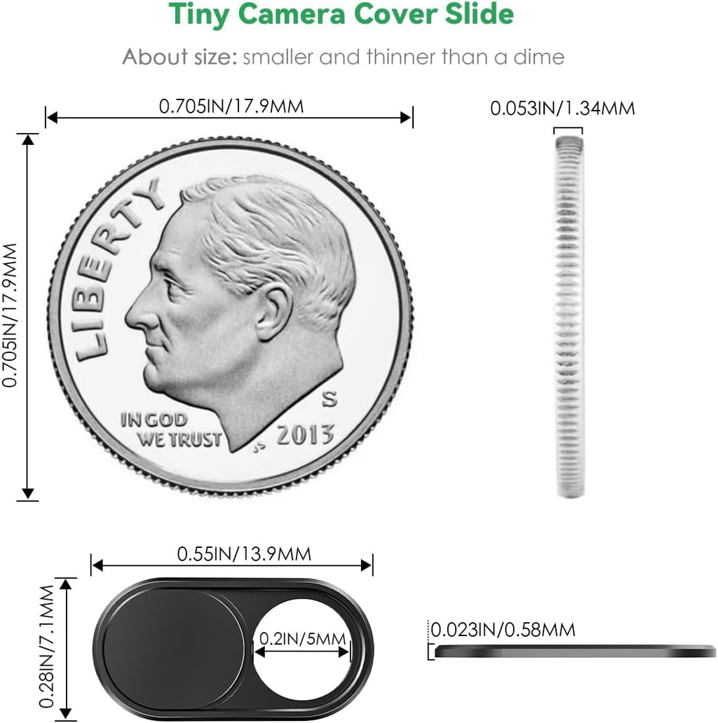 CloudValley Laptop Camera Cover Slide. Metal 0.023 Inch Ultra-Thin. 2 Packs | Web Webcam Cover for MacBook Pro / Air. Laptop. iMac. iPad. iPhone 8/7. Computer Accessories. Privacy Protection. Black