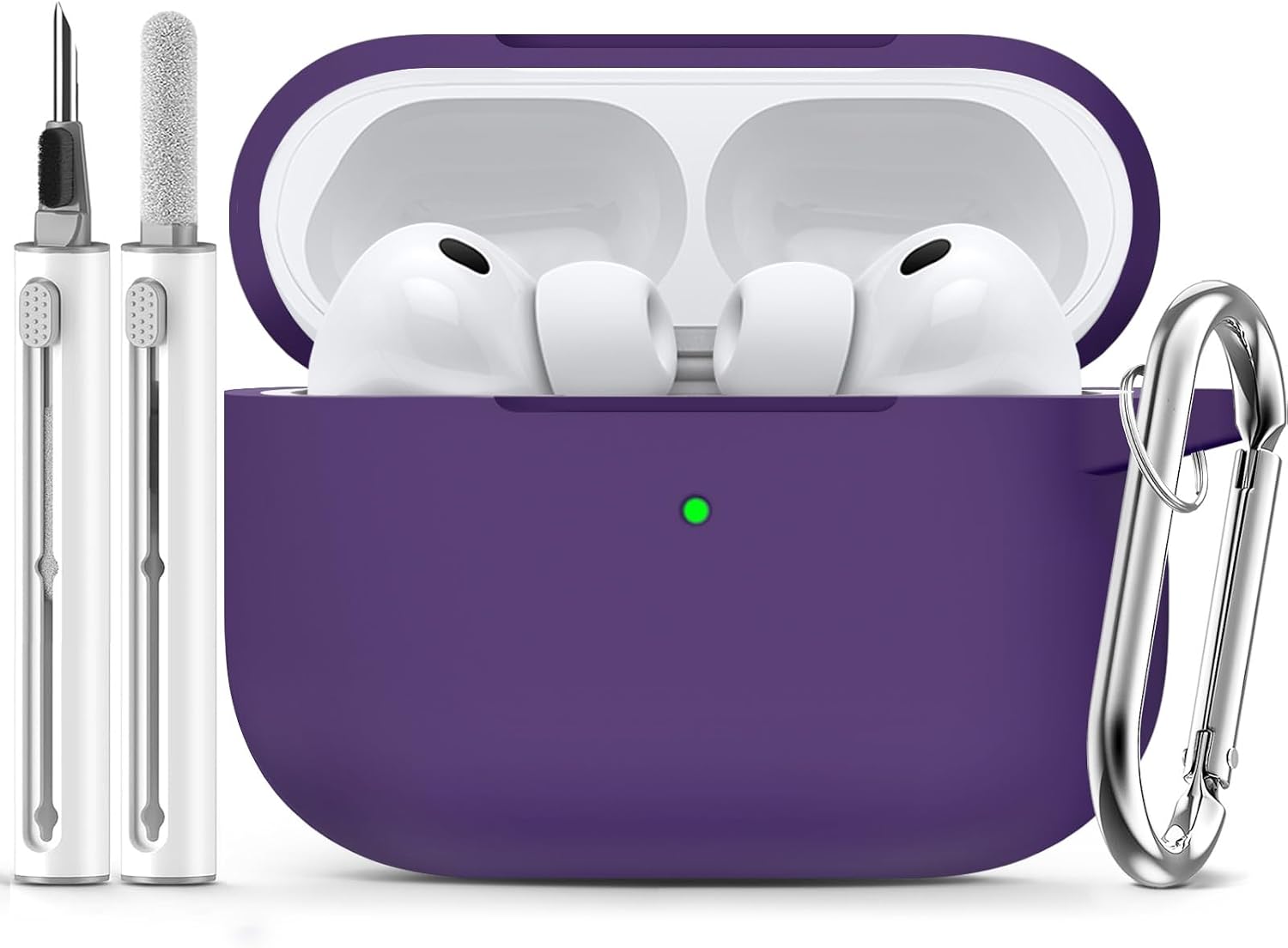 Ljusmicker for AirPods Pro 3 Case 2025 with Cleaner Kit.Black | Soft Silicone Protective Cover for Apple AirPod Pro 3rd Generation Case with Keychain for Women Men.Shockproof