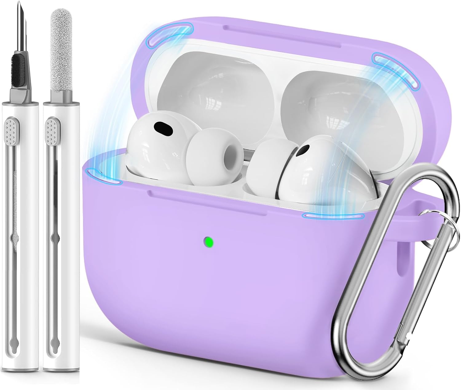 Ljusmicker for AirPods Pro 3 Case 2025 with Cleaner Kit.Black | Soft Silicone Protective Cover for Apple AirPod Pro 3rd Generation Case with Keychain for Women Men.Shockproof