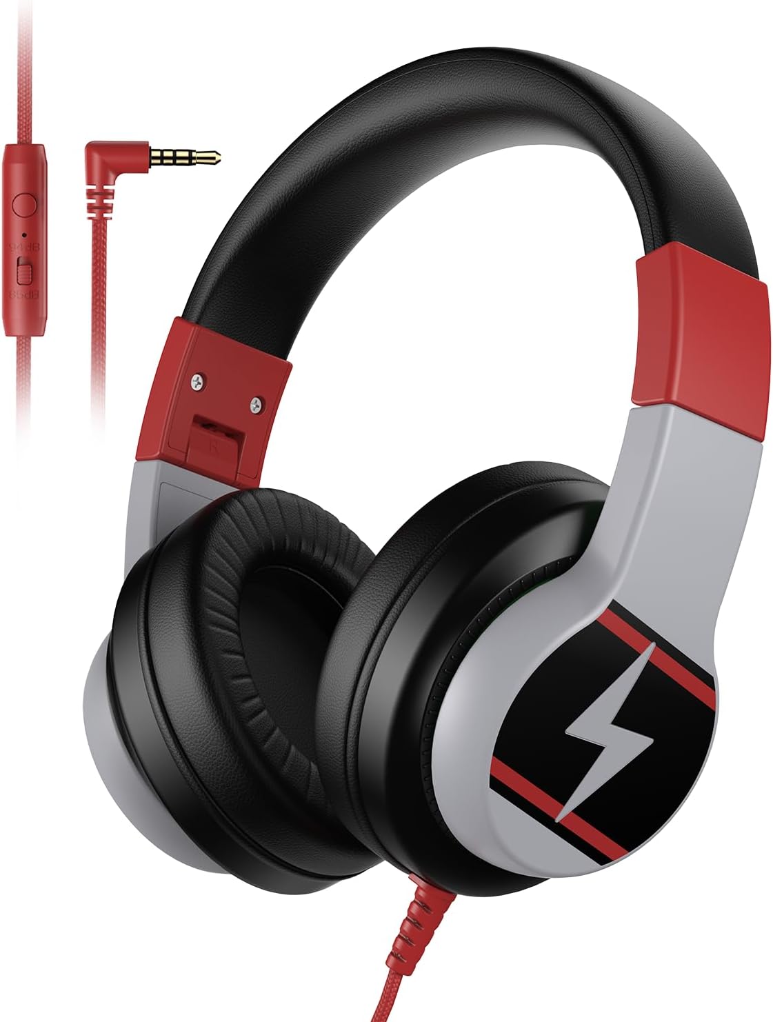 Candy Bila Wired Kids Headphones for School. Over-Ear for Boys Girls | Volume Limiter 85/94dB. HD Stereo Sound. Microphone and Wired Control.Foldable Design. Gradient Purple