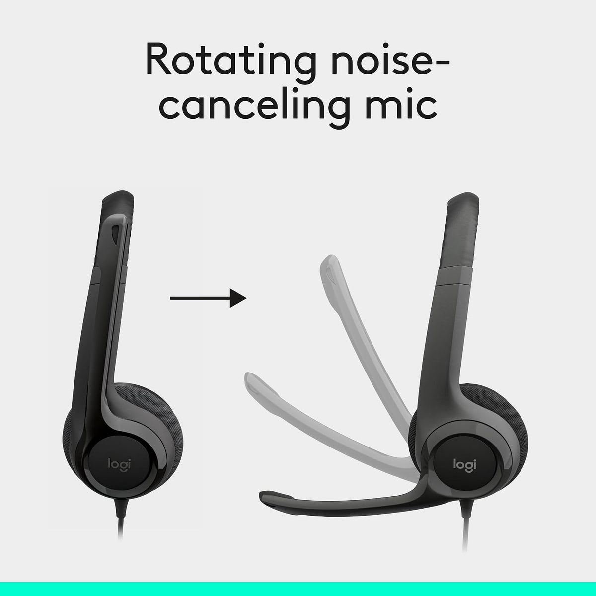 Logitech H390 Wired Headset PC/Laptop Stereo Headphones. USB-A. Black | For PC/Laptop. stereo headphones. microphone. in-line controls. works with Chromebook