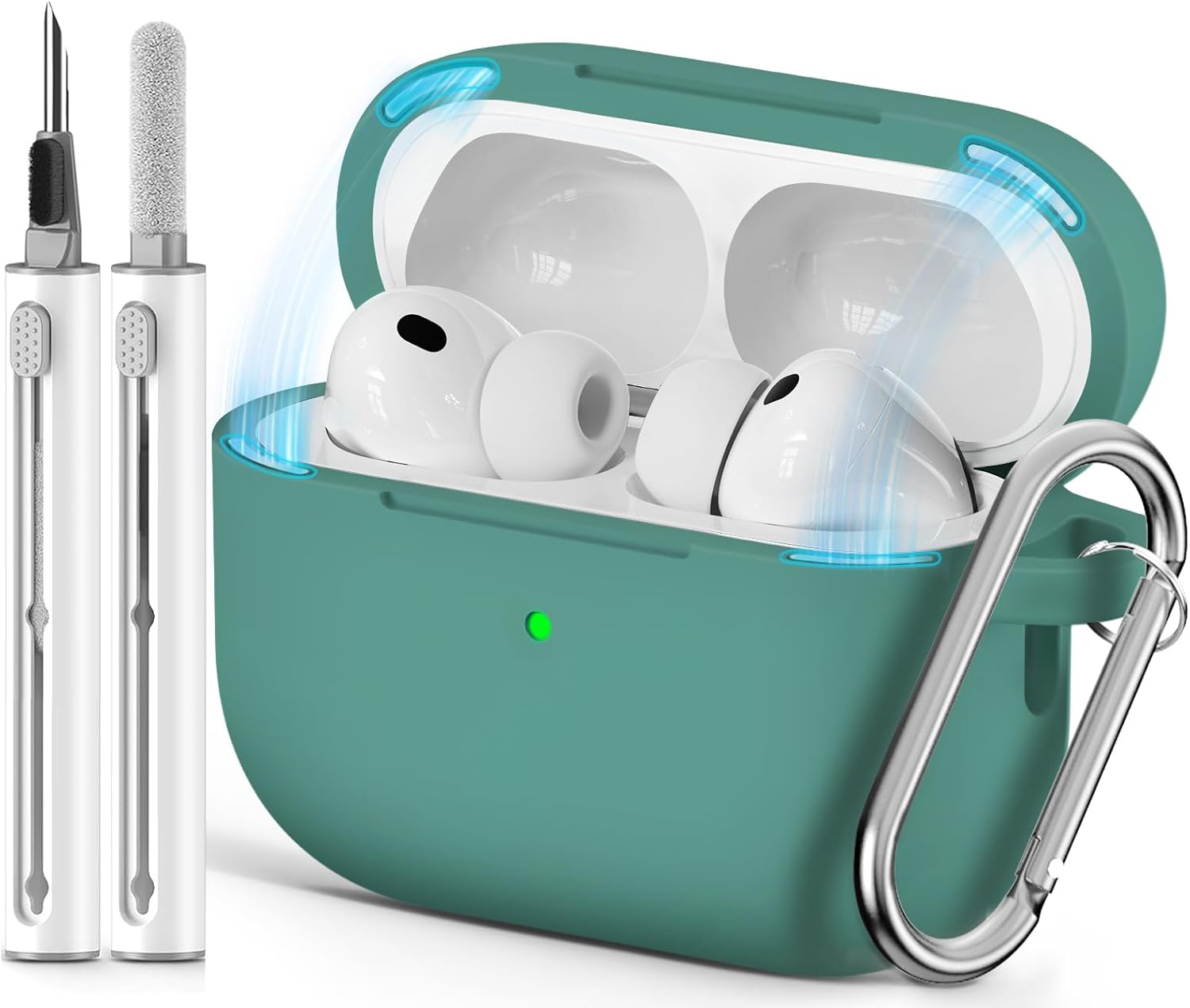 Ljusmicker for AirPods Pro 3 Case 2025 with Cleaner Kit.Black | Soft Silicone Protective Cover for Apple AirPod Pro 3rd Generation Case with Keychain for Women Men.Shockproof