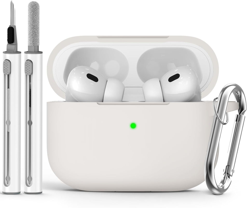 Ljusmicker for AirPods Pro 3 Case 2025 with Cleaner Kit.Black | Soft Silicone Protective Cover for Apple AirPod Pro 3rd Generation Case with Keychain for Women Men.Shockproof