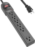 Amazon Basics Surge Protector Power Strip. 6-Outlet. 790 Joules. Circuit Breaker. LED Indicator Light. 6ft Extension Cord. Black