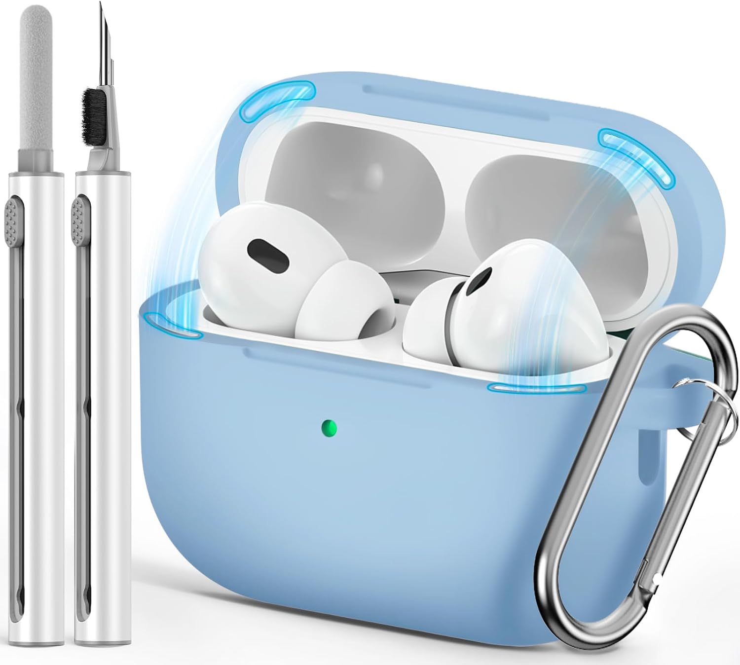 Ljusmicker for AirPods Pro 3 Case 2025 with Cleaner Kit.Black | Soft Silicone Protective Cover for Apple AirPod Pro 3rd Generation Case with Keychain for Women Men.Shockproof