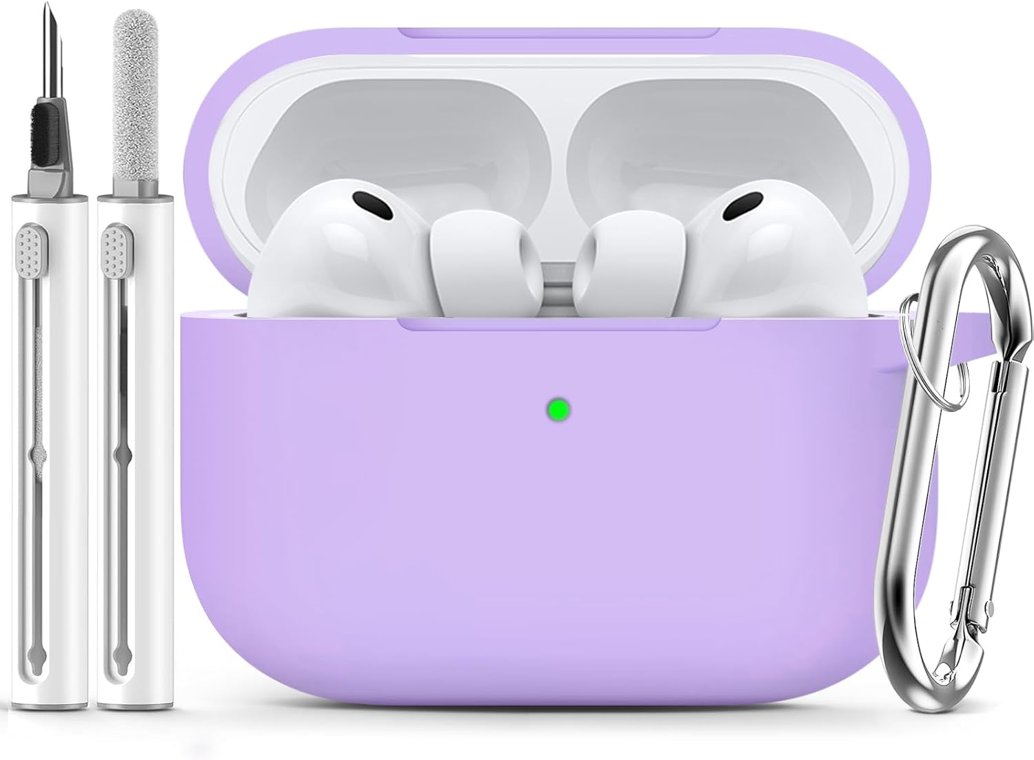 Ljusmicker for AirPods Pro 3 Case 2025 with Cleaner Kit.Black | Soft Silicone Protective Cover for Apple AirPod Pro 3rd Generation Case with Keychain for Women Men.Shockproof