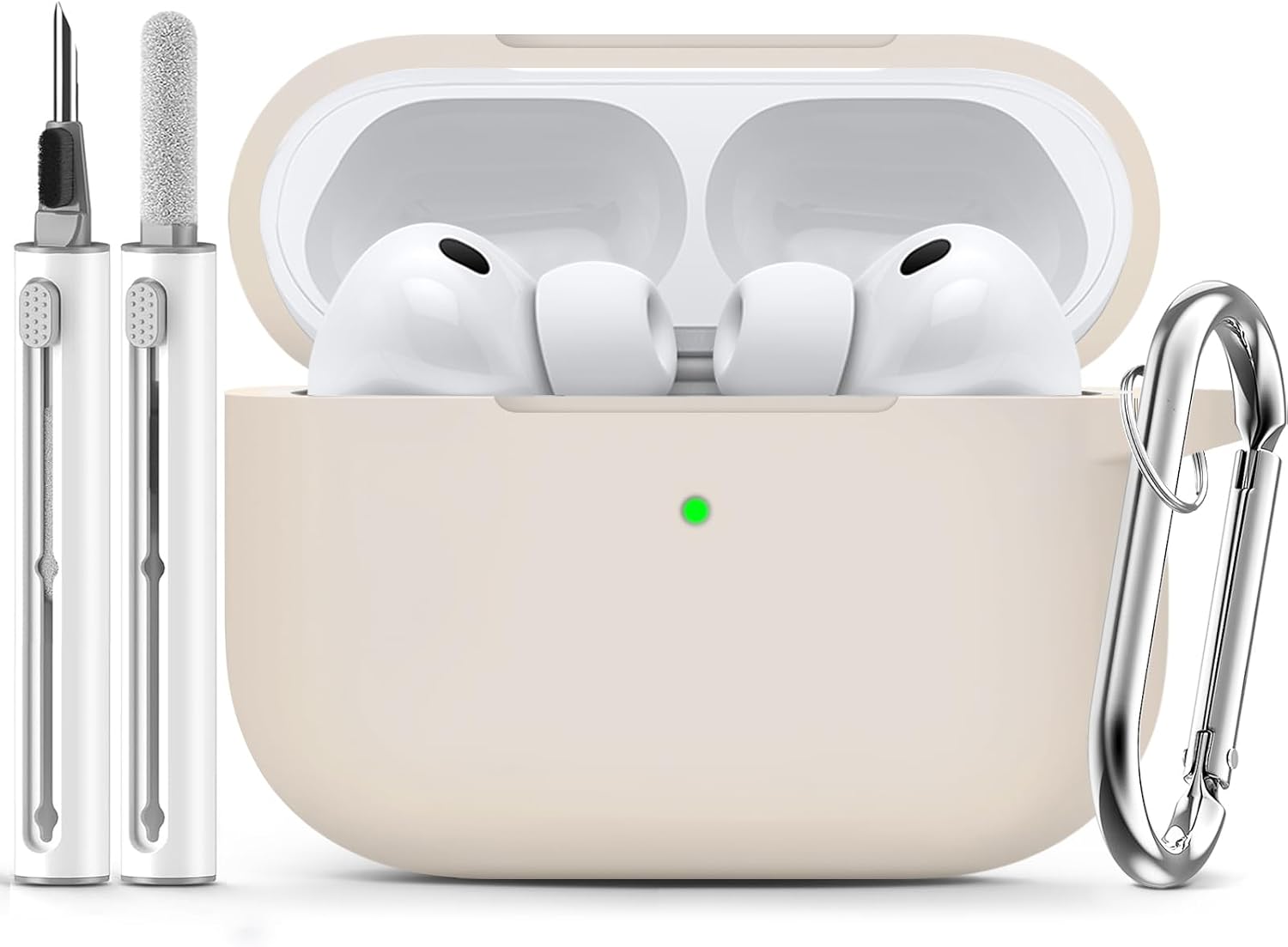 Ljusmicker for AirPods Pro 3 Case 2025 with Cleaner Kit.Black | Soft Silicone Protective Cover for Apple AirPod Pro 3rd Generation Case with Keychain for Women Men.Shockproof