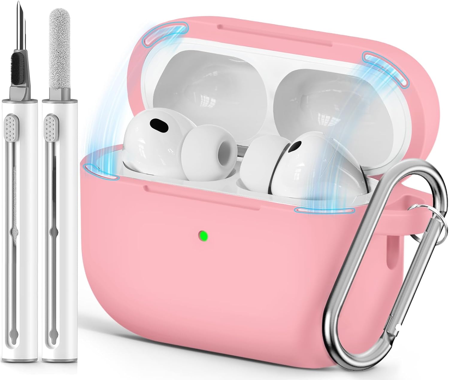Ljusmicker for AirPods Pro 3 Case 2025 with Cleaner Kit.Black | Soft Silicone Protective Cover for Apple AirPod Pro 3rd Generation Case with Keychain for Women Men.Shockproof