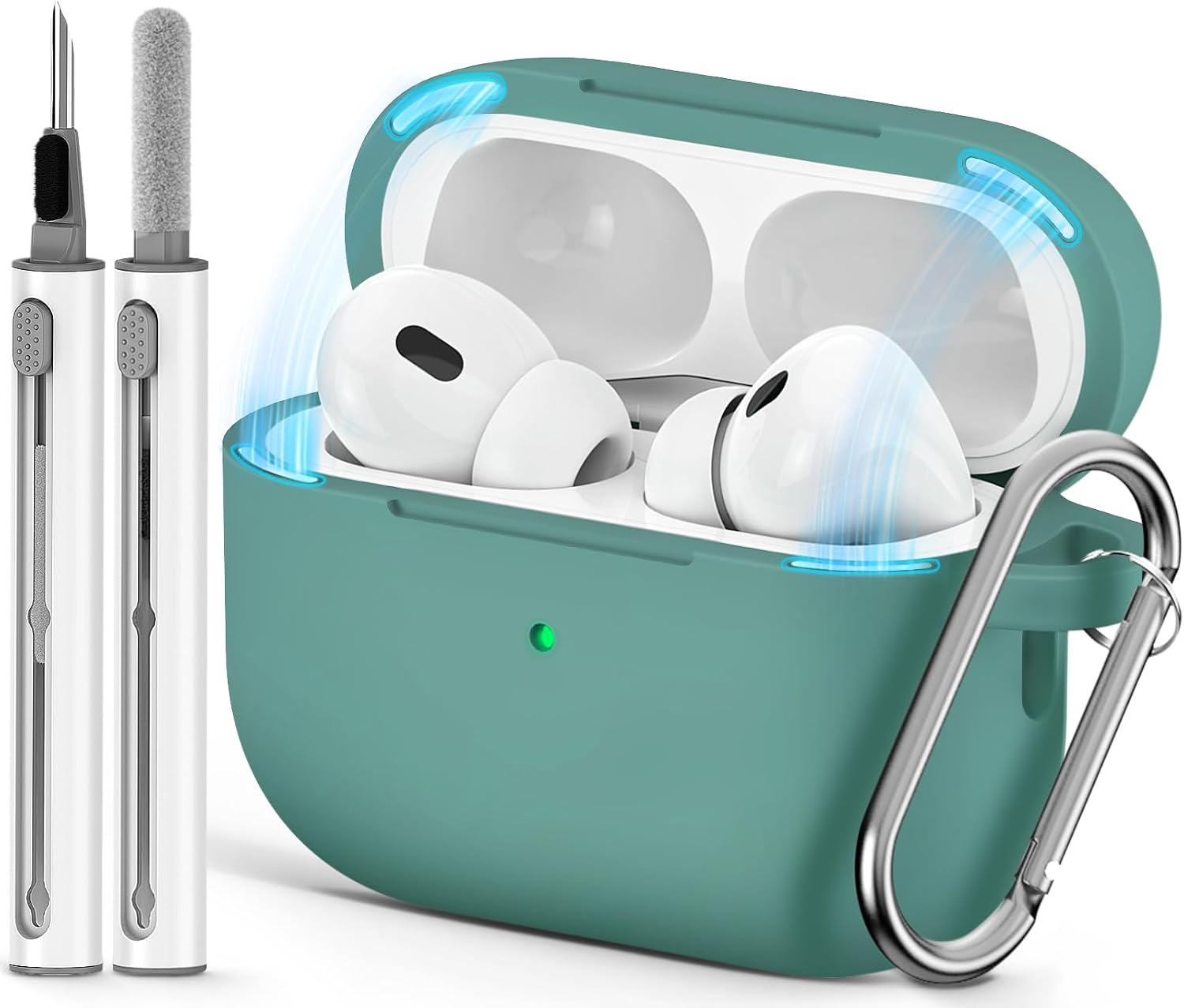 Ljusmicker for AirPods Pro 3 Case 2025 with Cleaner Kit.Black | Soft Silicone Protective Cover for Apple AirPod Pro 3rd Generation Case with Keychain for Women Men.Shockproof