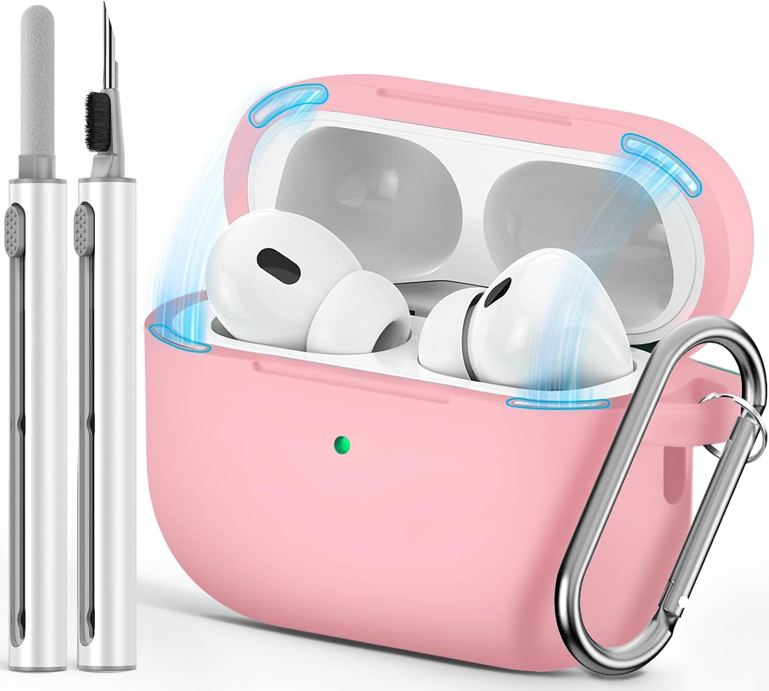 Ljusmicker for AirPods Pro 3 Case 2025 with Cleaner Kit.Black | Soft Silicone Protective Cover for Apple AirPod Pro 3rd Generation Case with Keychain for Women Men.Shockproof