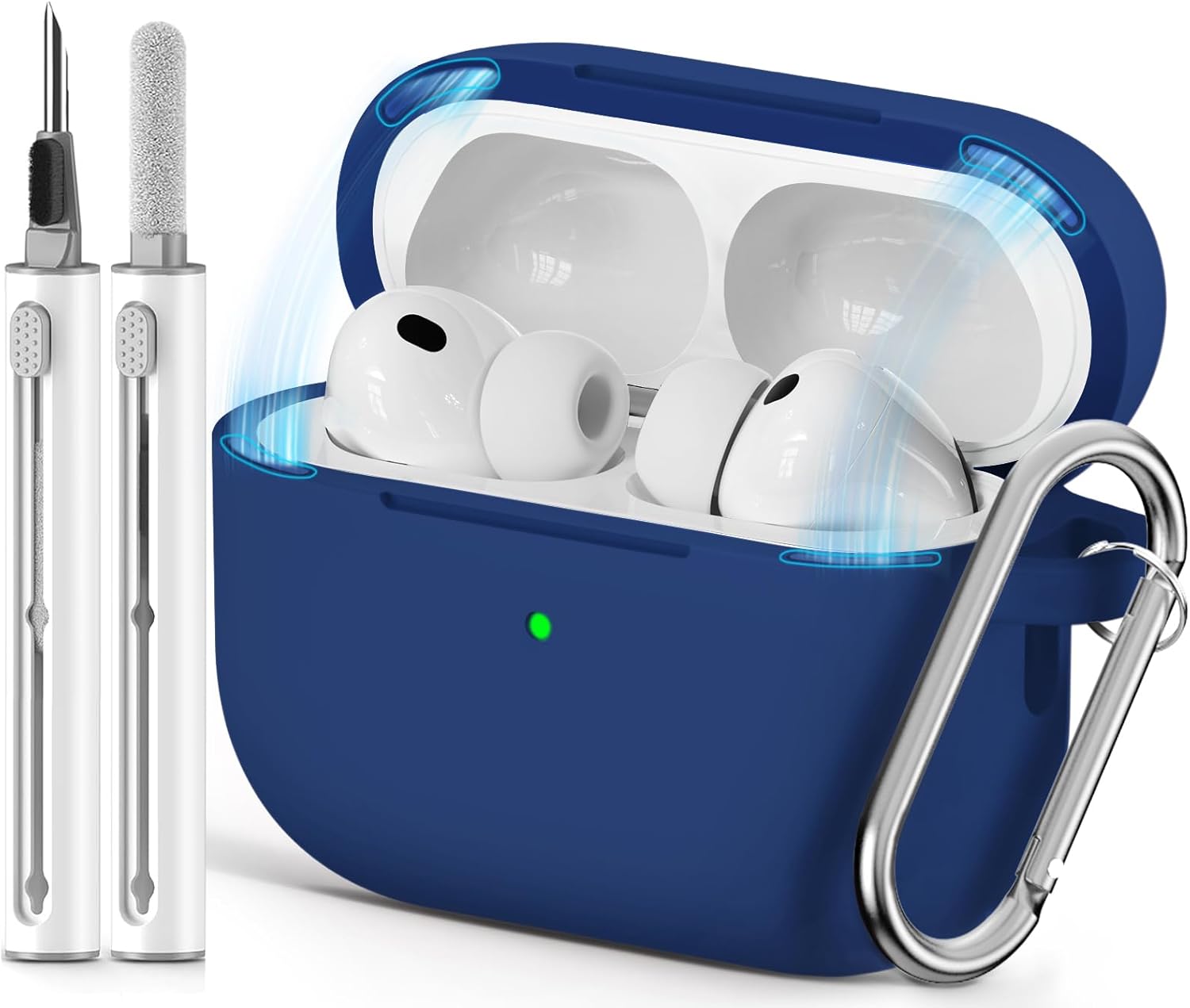 Ljusmicker for AirPods Pro 3 Case 2025 with Cleaner Kit.Black | Soft Silicone Protective Cover for Apple AirPod Pro 3rd Generation Case with Keychain for Women Men.Shockproof