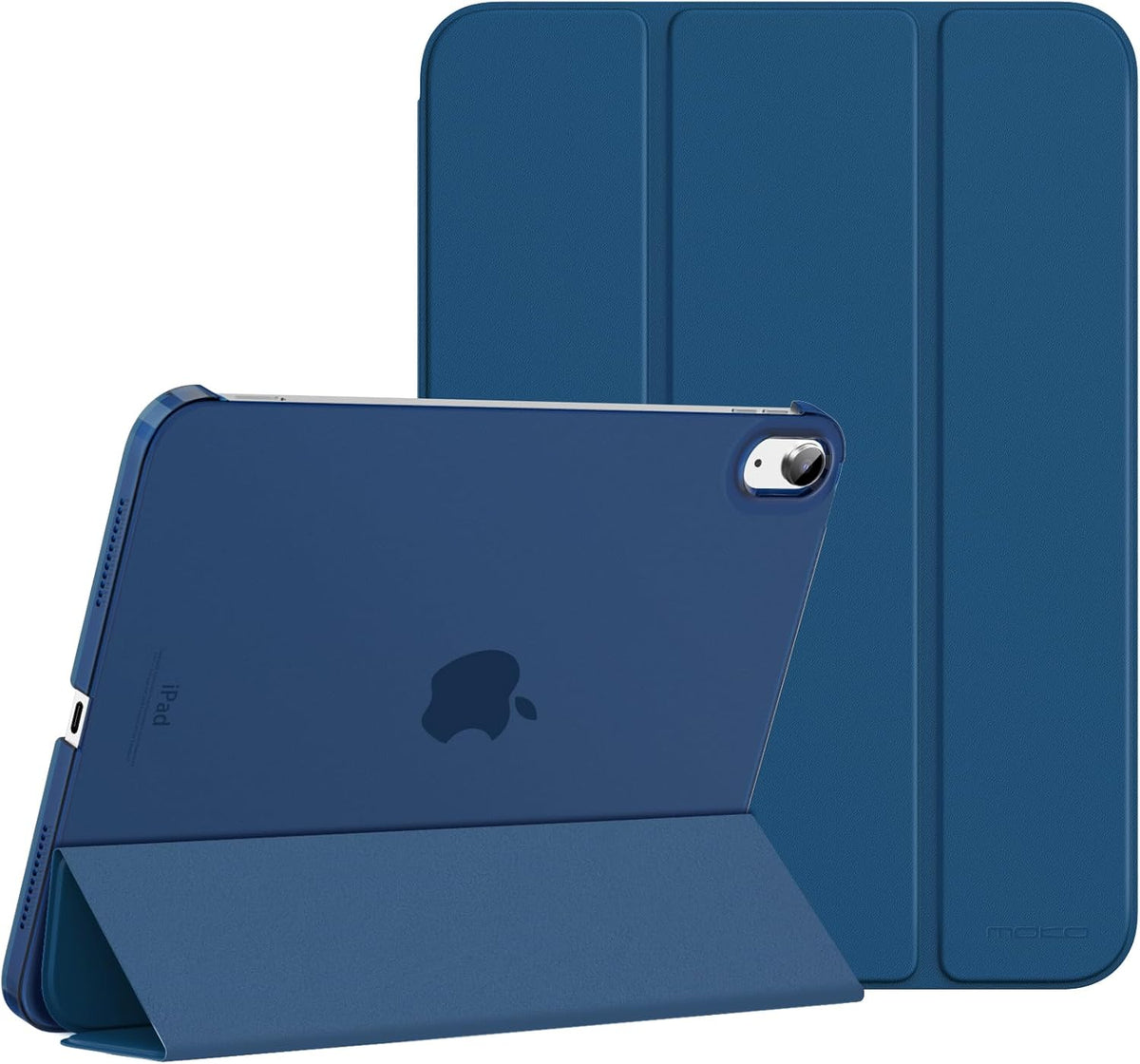 MoKo for iPad (A16) 11th Generation Case. iPad 10th Gen Case. Navy Blue | For iPad 11/10.9 Inch Case 2025/2022. Slim Stand Hard PC Translucent Back Shell Smart Cover.Support Touch ID.Auto Wake/Sleep