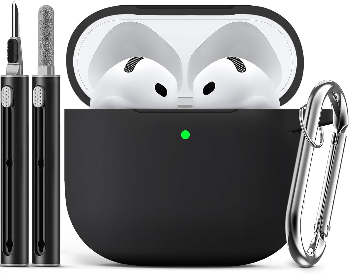 Ljusmicker for AirPods Pro 3 Case 2025 with Cleaner Kit.Black | Soft Silicone Protective Cover for Apple AirPod Pro 3rd Generation Case with Keychain for Women Men.Shockproof