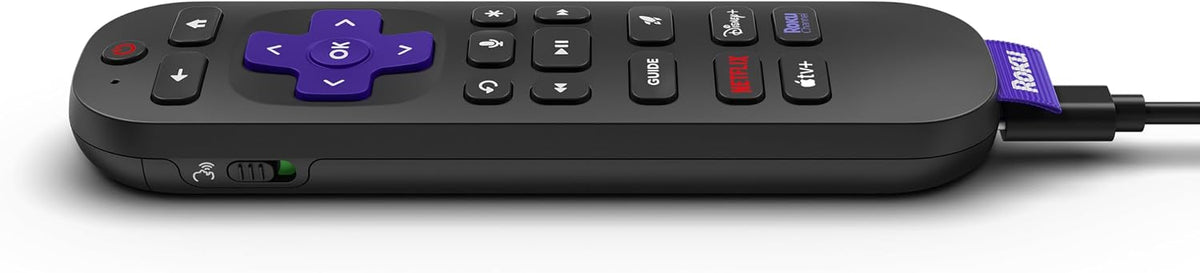 Roku Voice Remote Pro (2nd Ed.). TV Remote Control with Backlit Buttons | Hands-free Voice Controls. Rechargeable. & Lost Remote Finder - Replacement Compatible with All Roku TV. Players & Audio