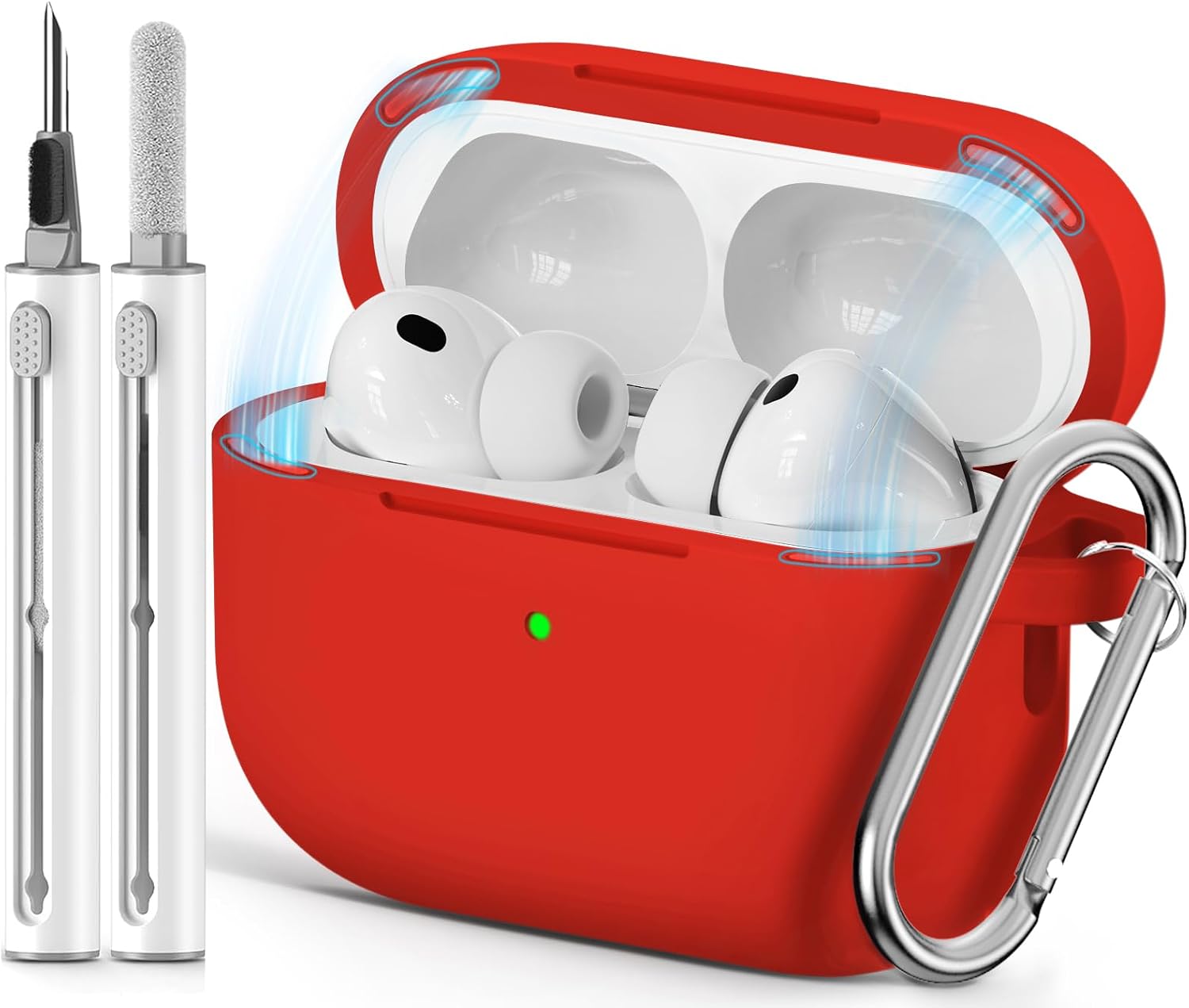 Ljusmicker for AirPods Pro 3 Case 2025 with Cleaner Kit.Black | Soft Silicone Protective Cover for Apple AirPod Pro 3rd Generation Case with Keychain for Women Men.Shockproof