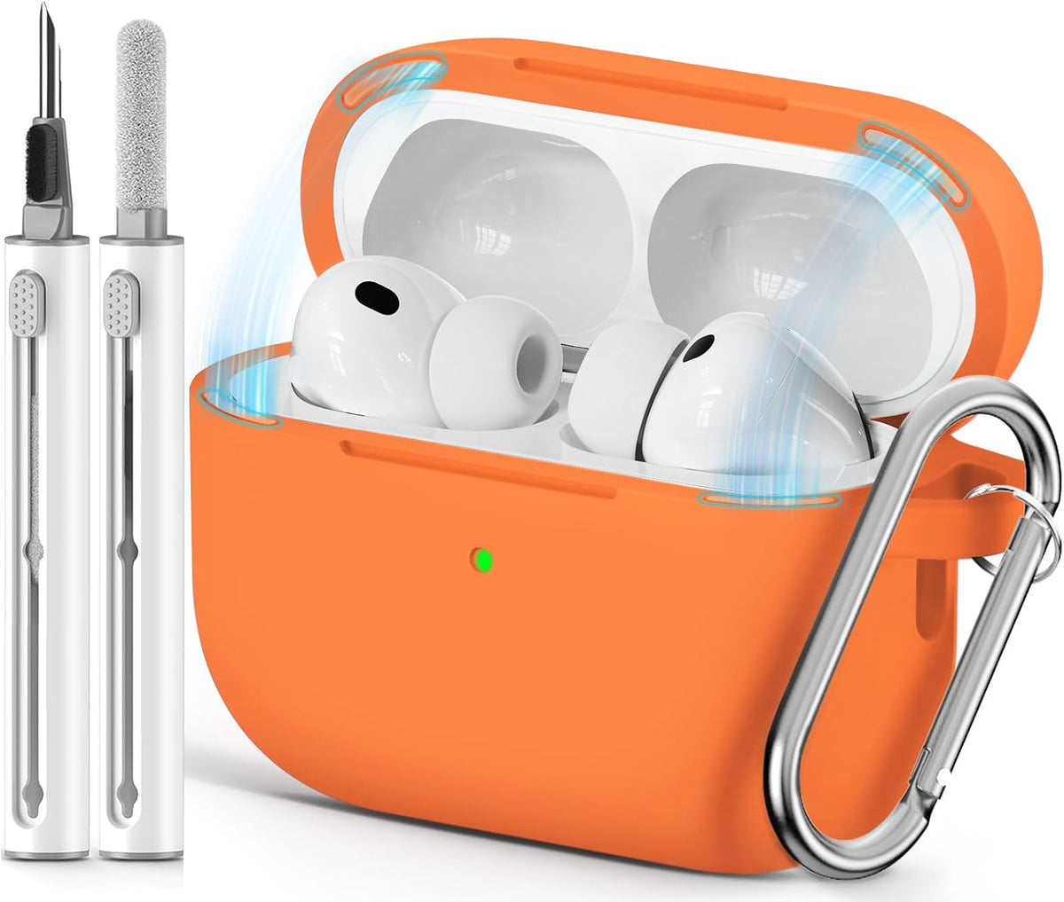 Ljusmicker for AirPods Pro 3 Case 2025 with Cleaner Kit.Black | Soft Silicone Protective Cover for Apple AirPod Pro 3rd Generation Case with Keychain for Women Men.Shockproof