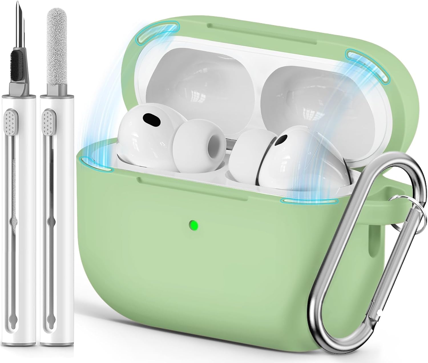 Ljusmicker for AirPods Pro 3 Case 2025 with Cleaner Kit.Black | Soft Silicone Protective Cover for Apple AirPod Pro 3rd Generation Case with Keychain for Women Men.Shockproof