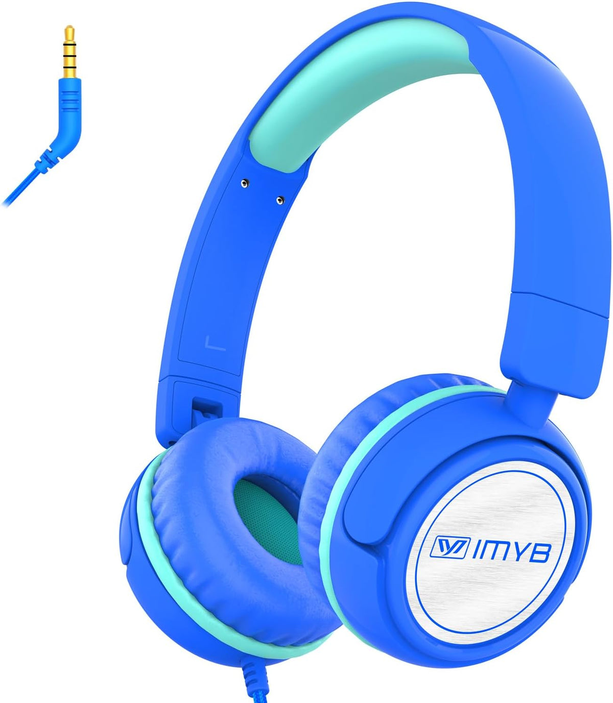 IMYB V1 Kids Headphones. 85dB Wired for School. Toddler 2-12 Boys Girls | Adjustable Foldable Durable Cord. iPad Kindle Tablet Chromebook 3.5mm Ov-Ear for Teens Travel Plane (Green)