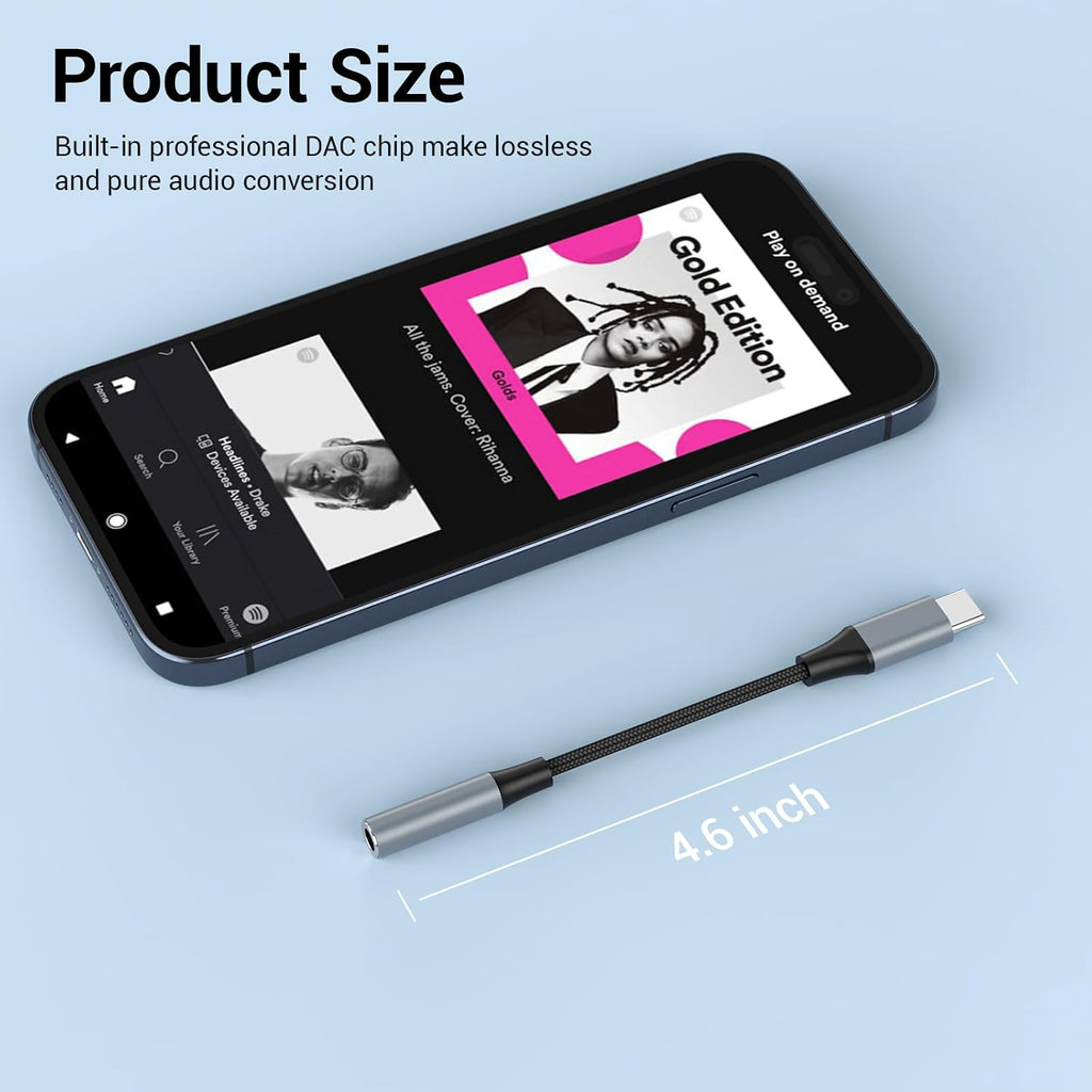 YGKSAA 2pcs USB C to 3.5mm Female Headphone Jack Adapter | Upgrade Metal Case. Compatible With Samsung S20+/S21 Ultra. iPhone15 16 17. And More USB C Audio Devices