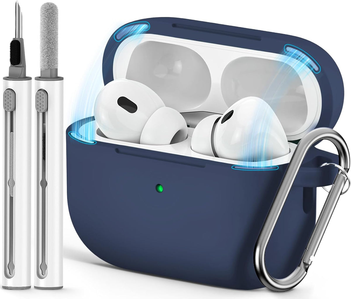 Ljusmicker for AirPods Pro 3 Case 2025 with Cleaner Kit.Black | Soft Silicone Protective Cover for Apple AirPod Pro 3rd Generation Case with Keychain for Women Men.Shockproof