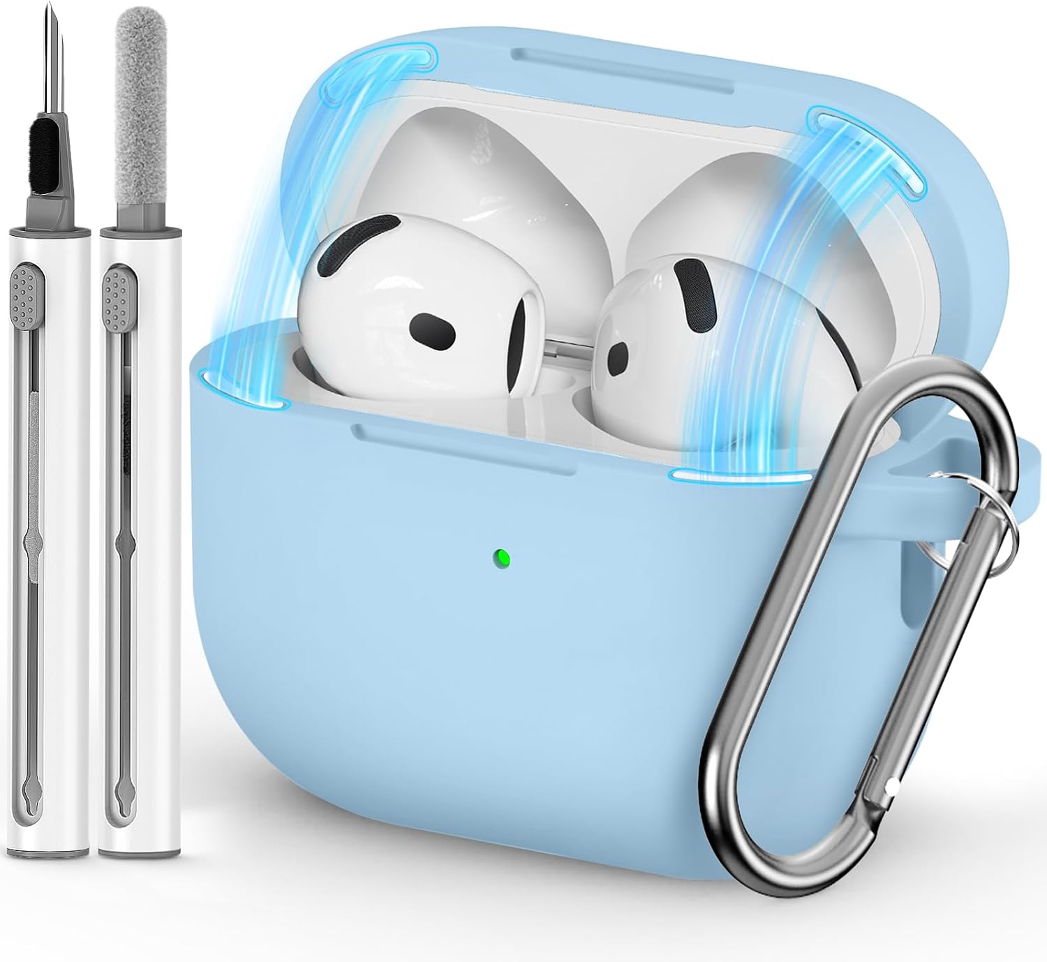 Ljusmicker for AirPods Pro 3 Case 2025 with Cleaner Kit.Black | Soft Silicone Protective Cover for Apple AirPod Pro 3rd Generation Case with Keychain for Women Men.Shockproof