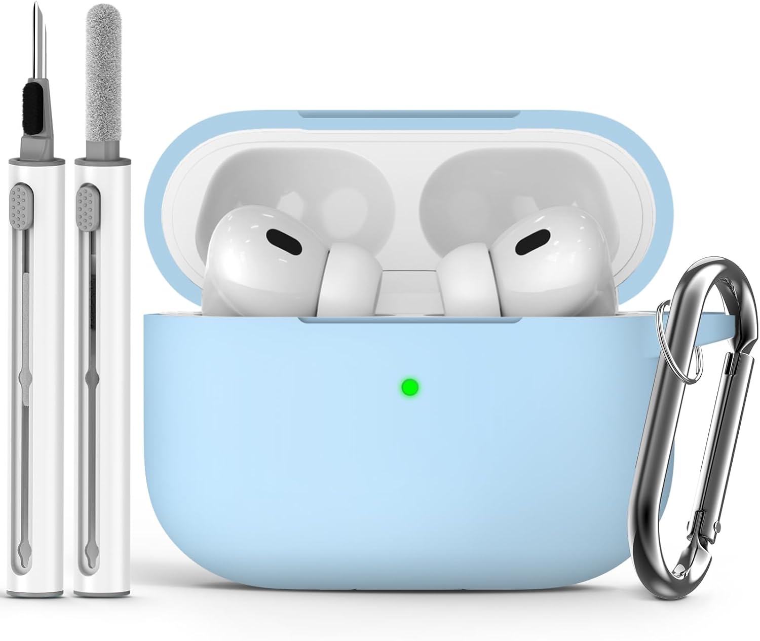 Ljusmicker for AirPods Pro 3 Case 2025 with Cleaner Kit.Black | Soft Silicone Protective Cover for Apple AirPod Pro 3rd Generation Case with Keychain for Women Men.Shockproof