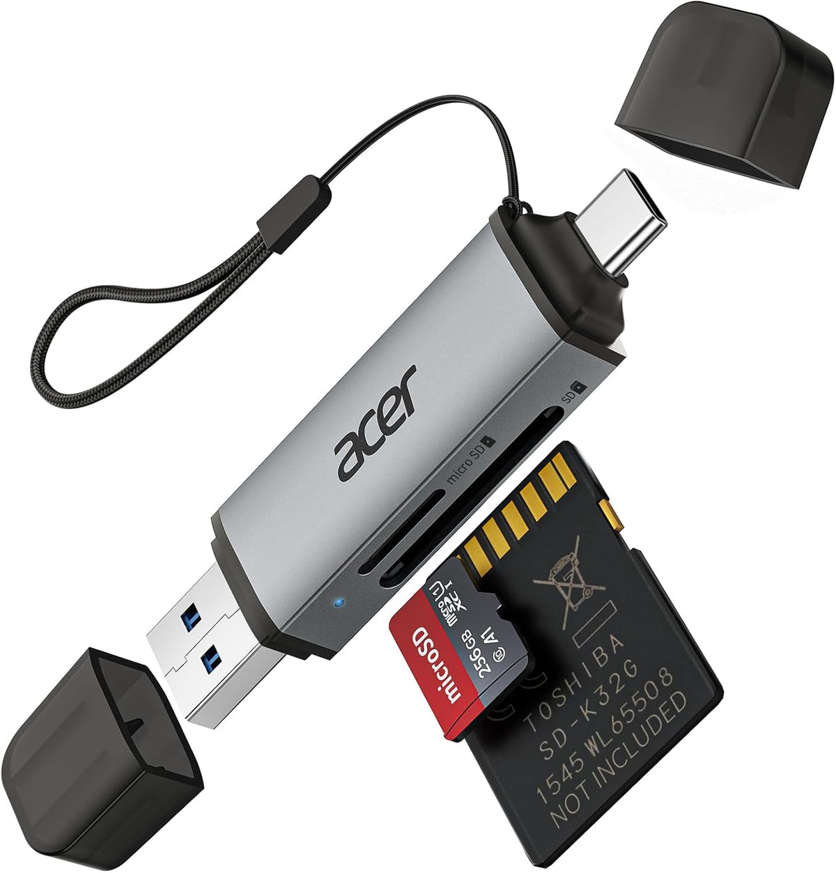 acer SD Card Reader USB C. Dual Slots USB Type C to Micro SD Card Adapter | Memory Card Reader for MicroSD. SDHC. SDXC. Compatible with Laptop. PC. iPhone16/15. MacBook Pro/Air. iPad Pro. Android