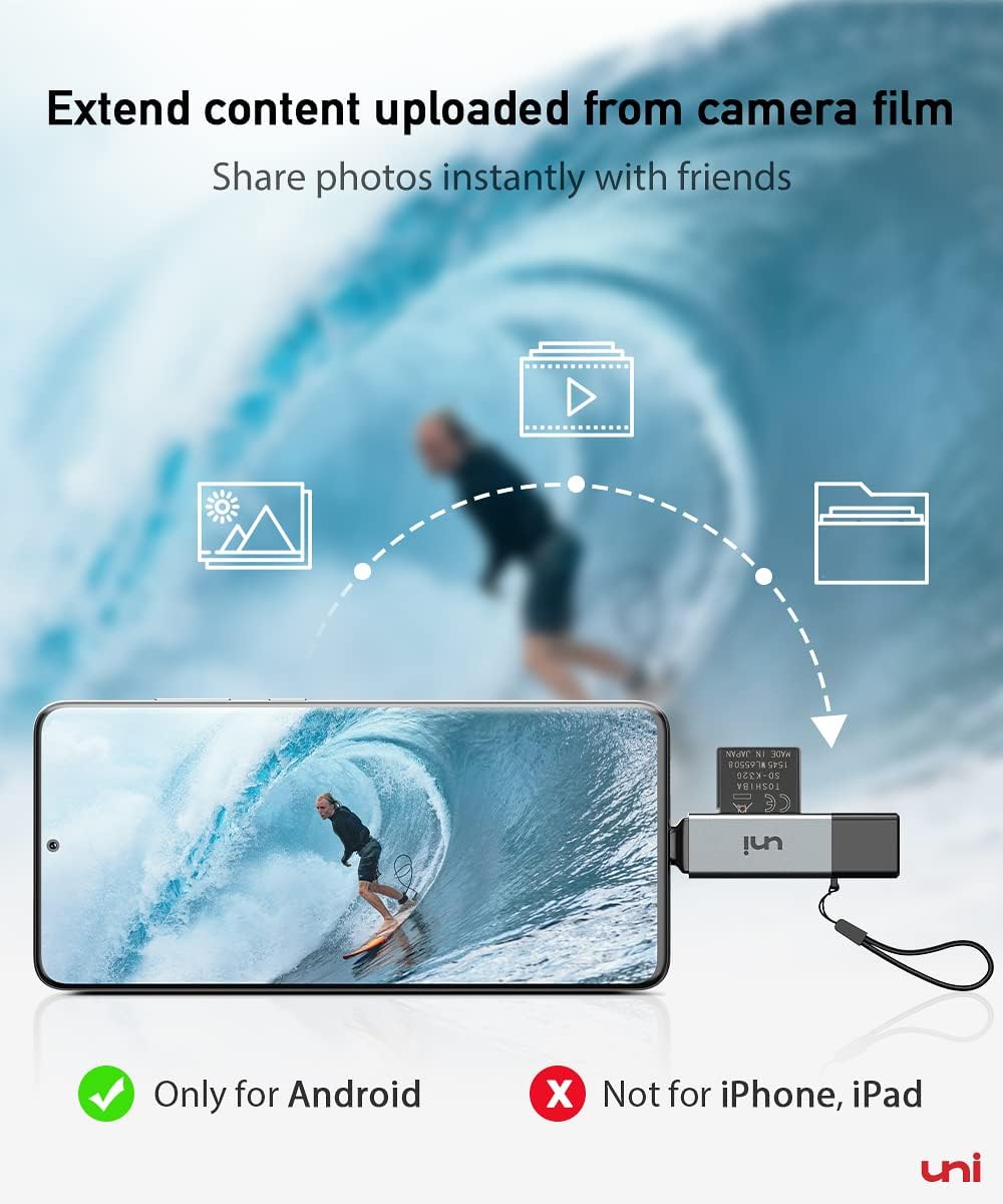 uni SD Card Reader.High Speed USB C to Micro SD Memory Card Adapter USB 3.0 | Dual Slots. Memory Card Reader. for SD/Micro SD/SDHC/SDXC/MMC. Card Reader for MacBook Pro/Air. Chromebook. Android Galaxy