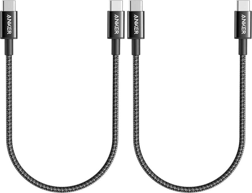 Anker USB C to USB C Cable. 60W Fast Charging Cable (2-Pack. 1 ft. Black) | For iPhone 17 Series. iPad mini 6. and More