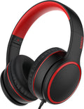 RORSOU R10 Kids Headphones Over-Ear with Microphone. Lightweight Folding Stereo Bass Headset with 1.5M No-Tangle Cord. Portable Wired Headphones for Smartphone Tablet Computer MP3 / 4 (Black)
