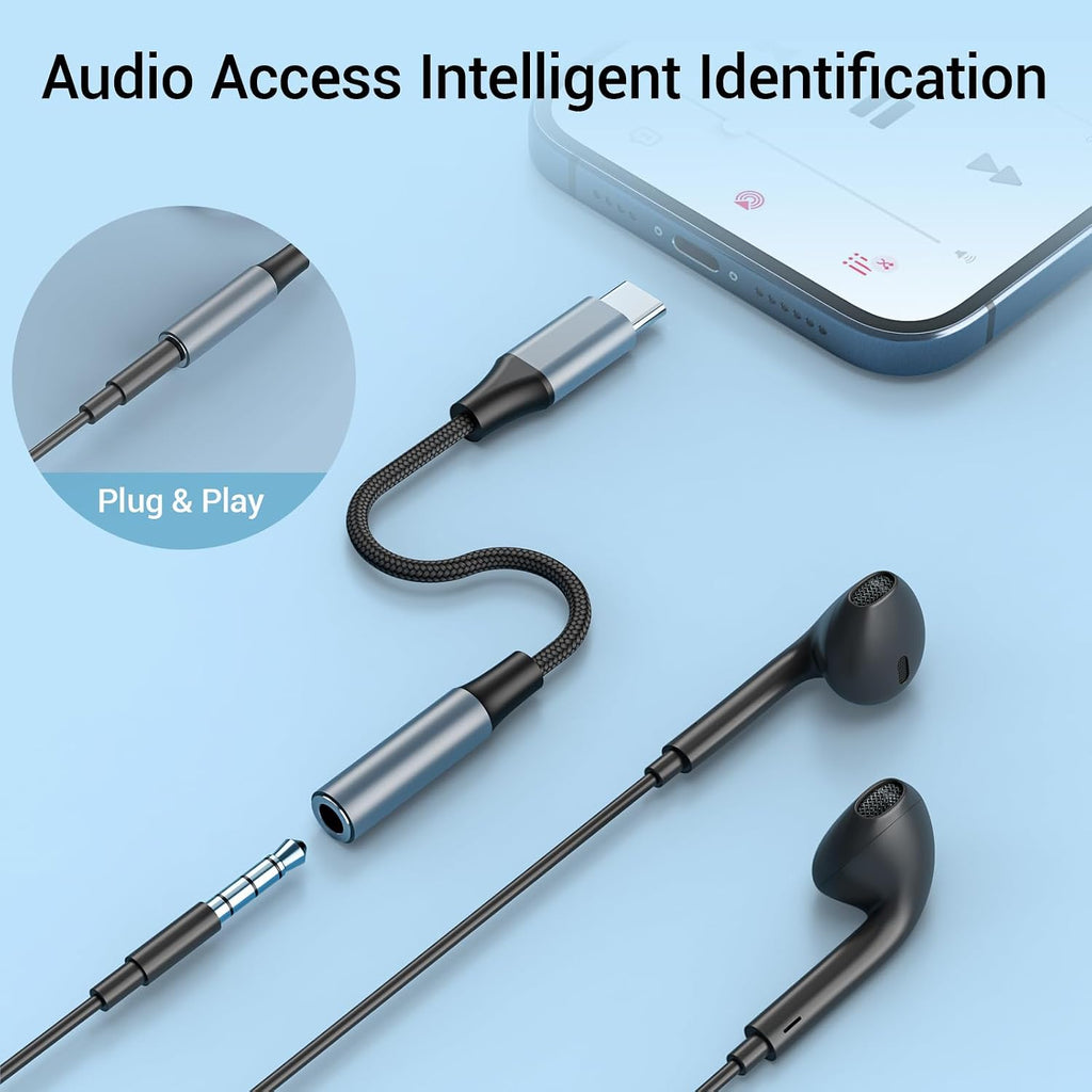 YGKSAA 2pcs USB C to 3.5mm Female Headphone Jack Adapter | Upgrade Metal Case. Compatible With Samsung S20+/S21 Ultra. iPhone15 16 17. And More USB C Audio Devices