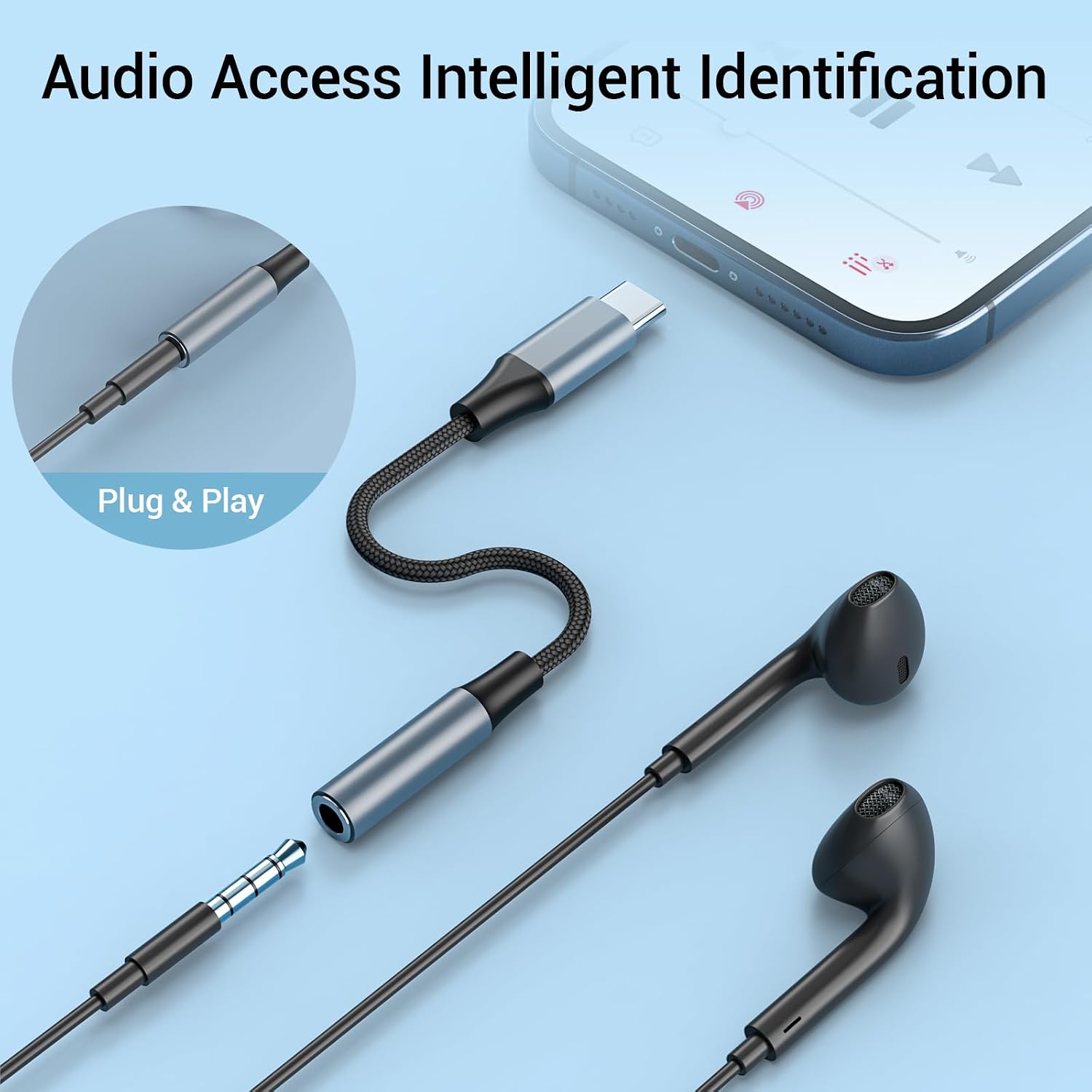 YGKSAA 2pcs USB C to 3.5mm Female Headphone Jack Adapter | Upgrade Metal Case. Compatible With Samsung S20+/S21 Ultra. iPhone15 16 17. And More USB C Audio Devices