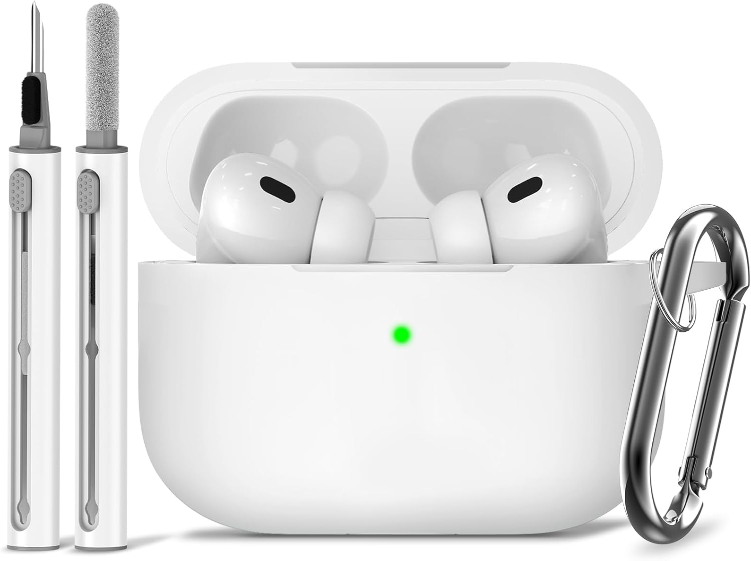 Ljusmicker for AirPods Pro 3 Case 2025 with Cleaner Kit.Black | Soft Silicone Protective Cover for Apple AirPod Pro 3rd Generation Case with Keychain for Women Men.Shockproof
