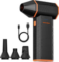 WOLFBOX MegaFlow 50 Compressed Air Duster. 110.000 RPM. 3-Gear Adjustable | Electric. Mini Blower. Fast Charging. Computer. Keyboard. House. Outdoor. Car. 0.45 lb Lightweight. 4 Nozzles