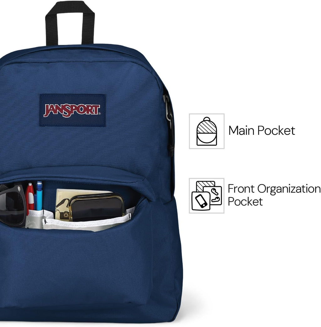 Amazon.com | JanSport SuperBreak Plus Backpack with Padded 15-inch Laptop Sleeve and Integrated Bottle Pocket - Spacious and Durable Daypack for Work and Travel - Black | Casual Daypacks