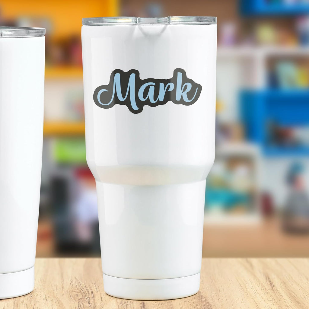 Custom Name Stickers for Water Bottles - Personalized Waterproof Vinyl Name Labels for Cups. Tumblers. Helmets. Laptop. Servers. Cars and Daycare (6 Stickers)