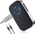 COMSOON Bluetooth Receiver for Car. 3.5mm AUX Bluetooth Car Adapter | Noise Cancelling. Wireless Audio Receiver for Home Stereo/Wired Headphones. Hands-Free Call. 16H Battery Life. Black+Silver